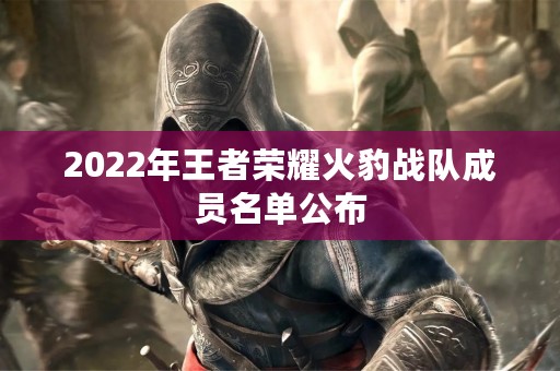 2022年王者荣耀火豹战队成员名单公布